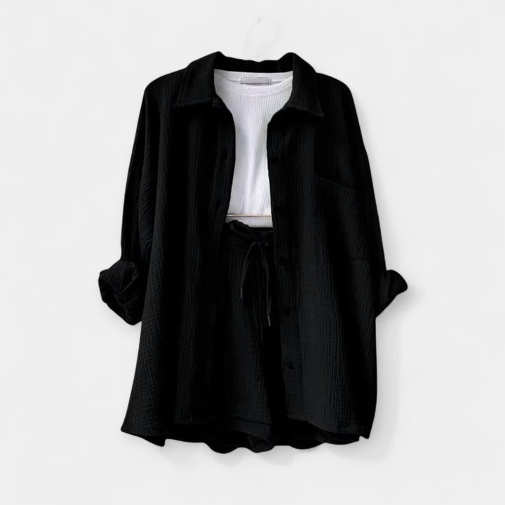 Two-Tone Summer Set Top and Shorts