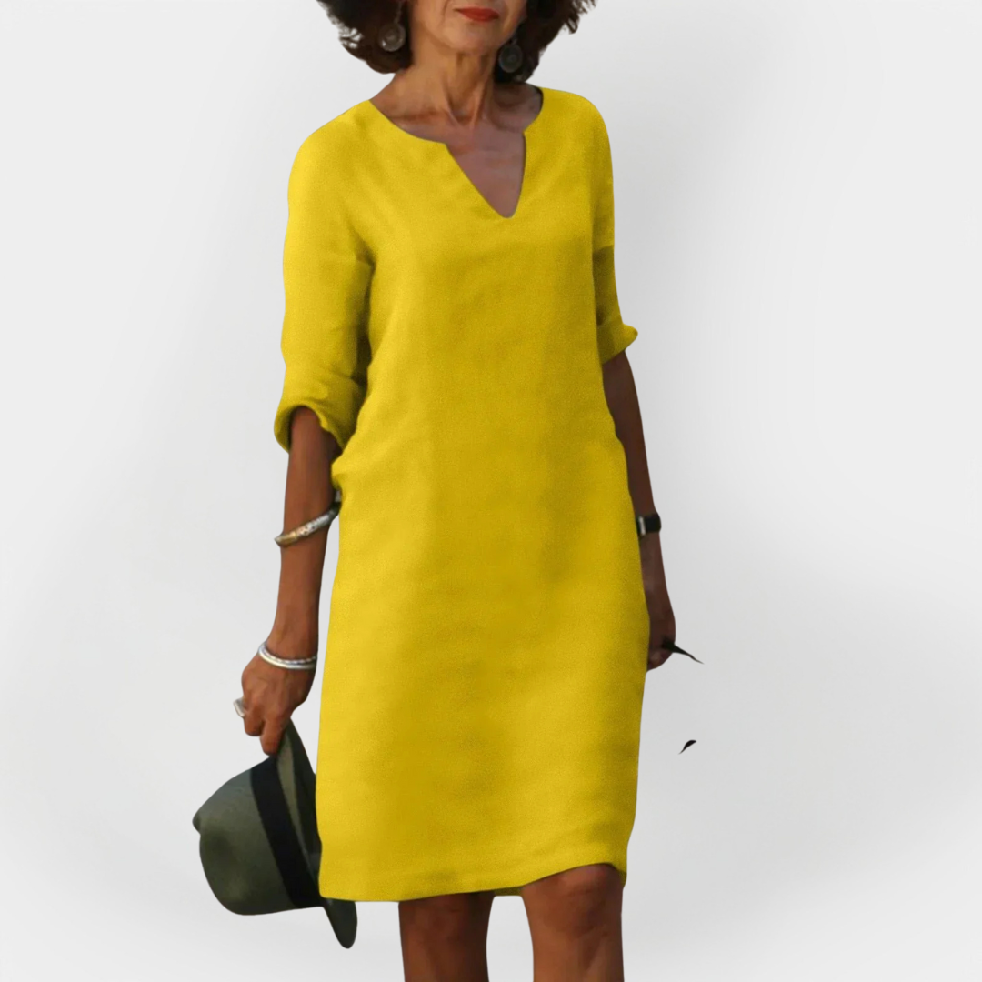 Everyday Dress with V-Neck
