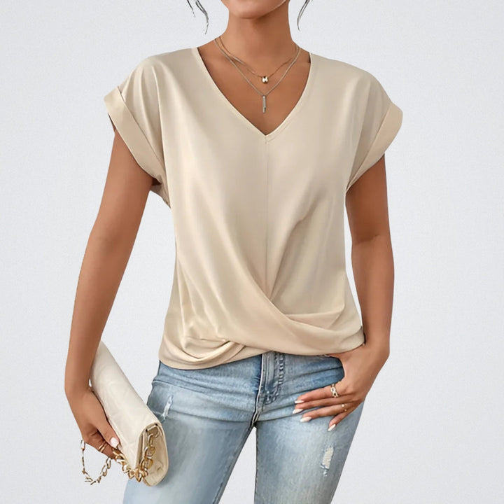 Maia – Twist Front Top with V-Neck