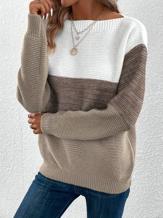 Calista - Elegant Long Sleeve Sweater with Dropped Shoulders