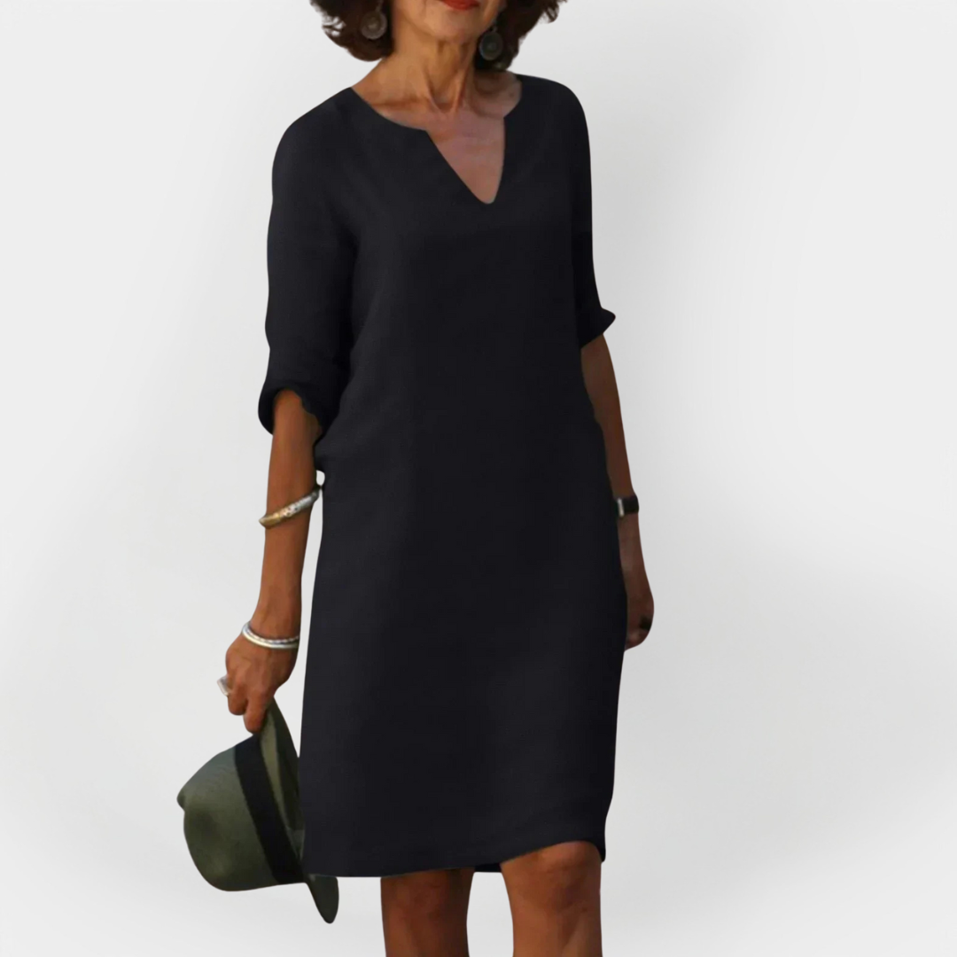 Everyday Dress with V-Neck