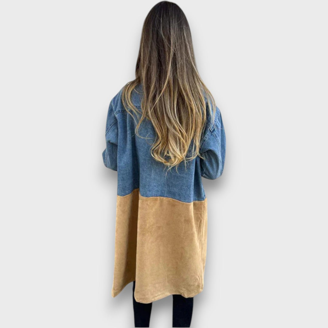 Ariana – Denim and Faux Suede Coat