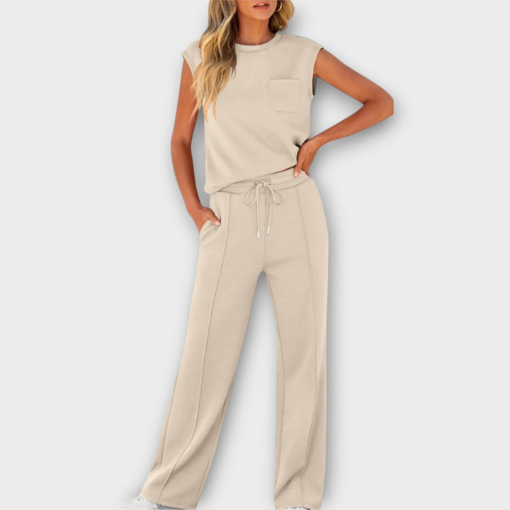 Sleeveless Top and Drawstring Pants Set