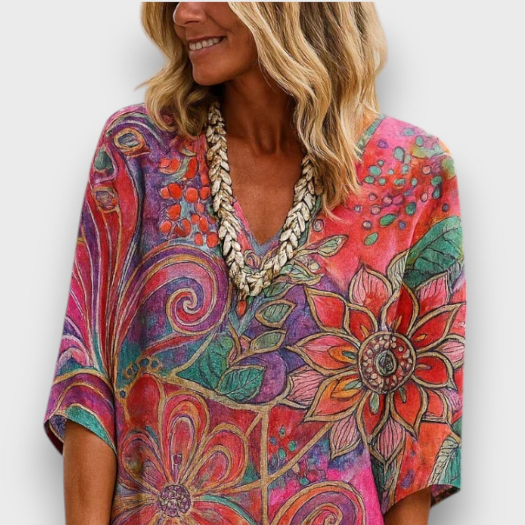 Kaftan with Bohemian Design and Loose Silhouette