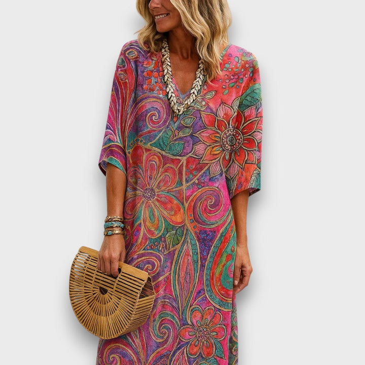 Kaftan with Bohemian Design and Loose Silhouette