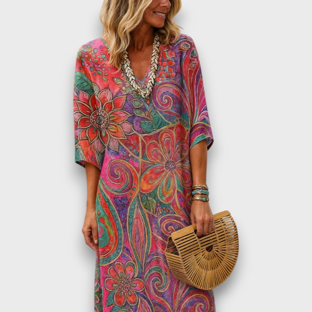 Kaftan with Bohemian Design and Loose Silhouette