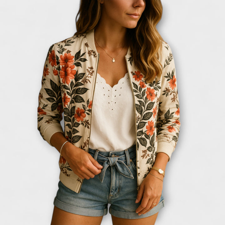 Kaelin - Elegant bomber jacket with flowers