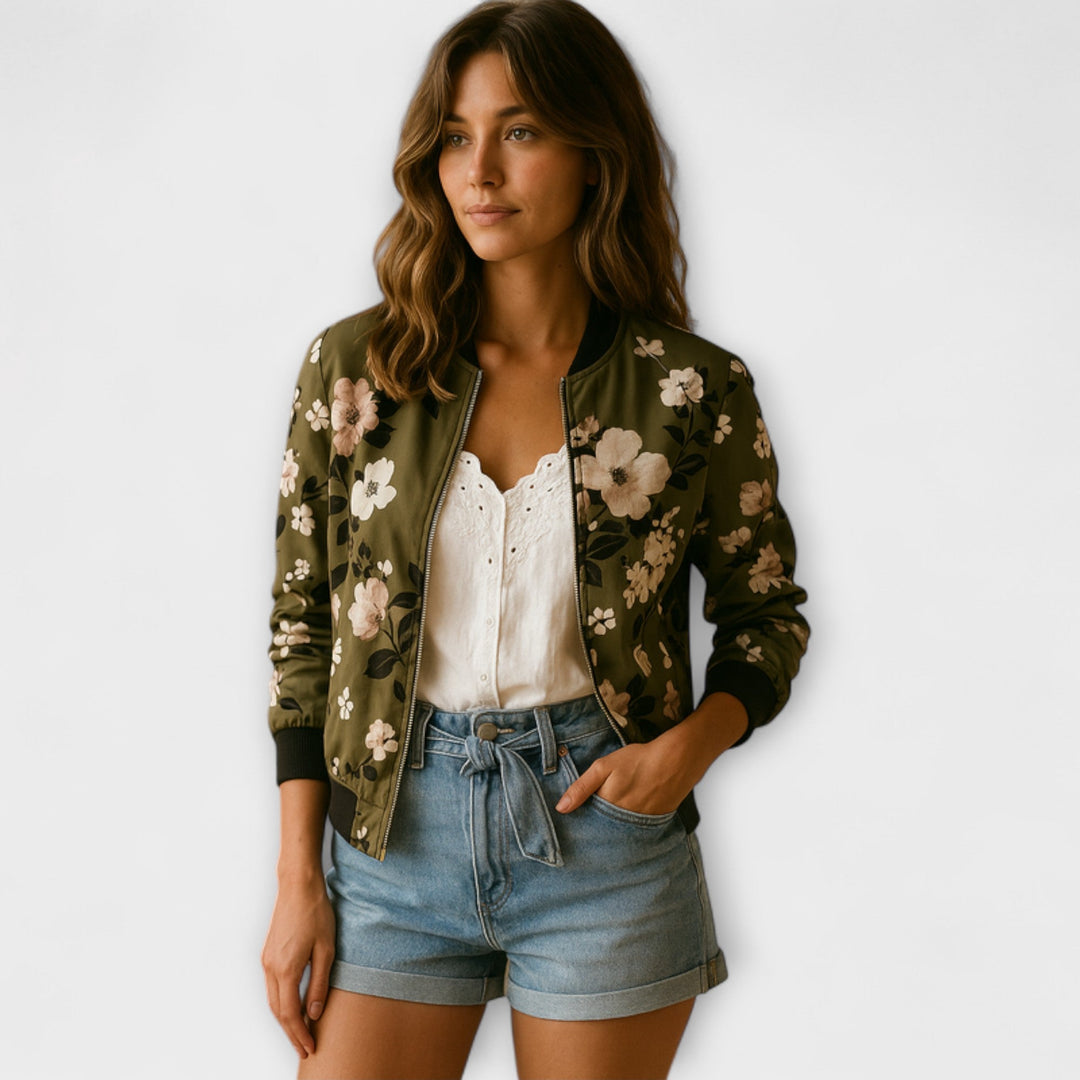 Kaelin - Elegant bomber jacket with flowers