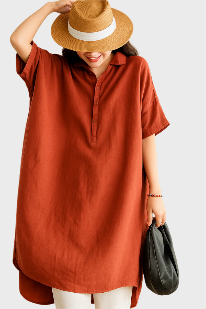 Loose Linen Shirt Dress