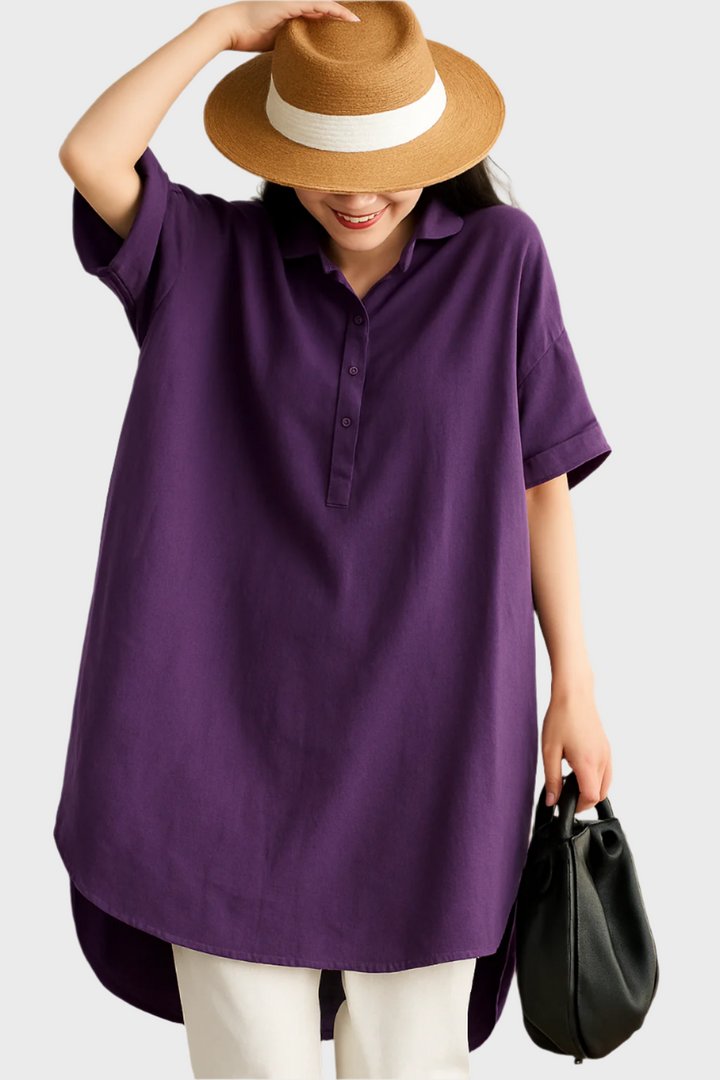 Loose Linen Shirt Dress