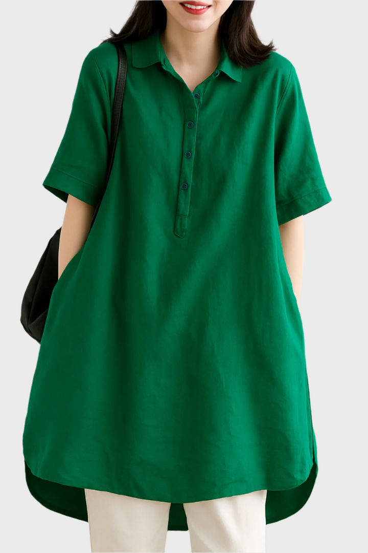 Loose Linen Shirt Dress