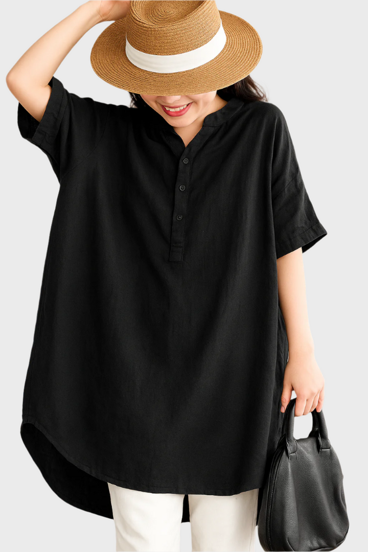 Loose Linen Shirt Dress