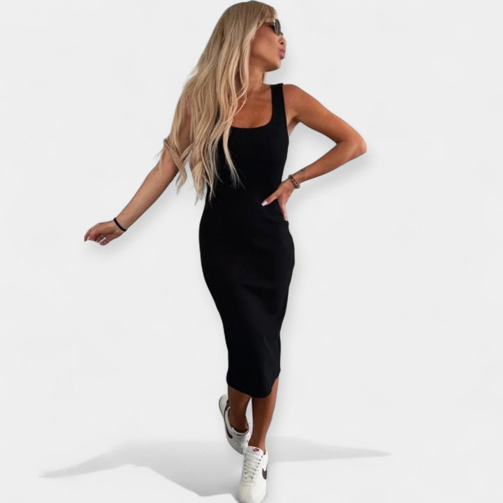 Midi Dress Set with Bomber Jacket