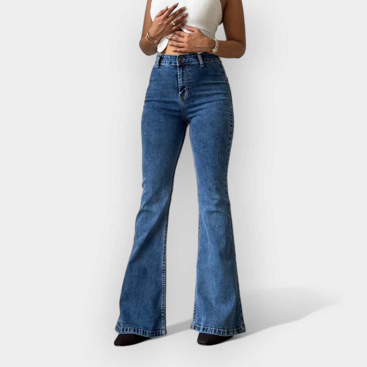 High-Waisted Flare Jeans
