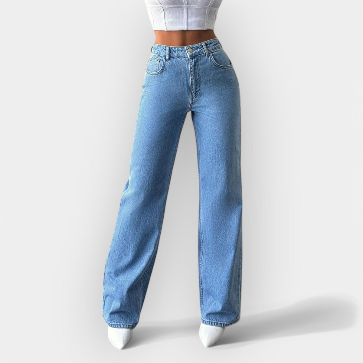 High Waist Jeans with Comfortable Wide Fit