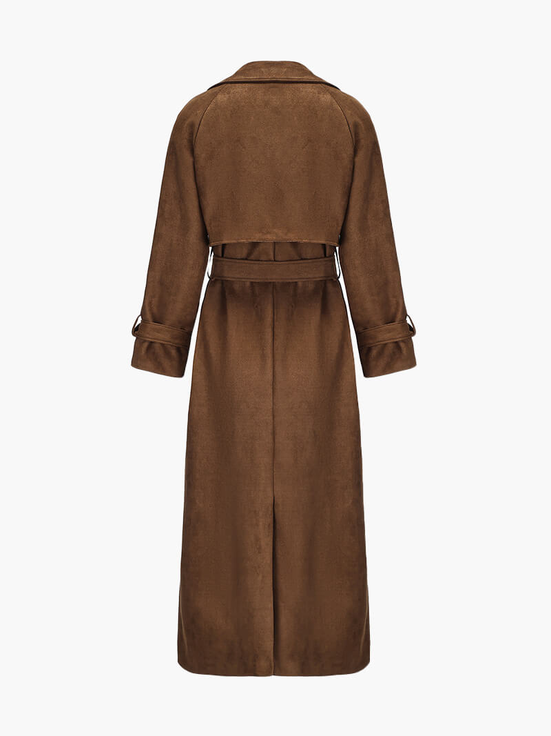 Molly trench coat in synthetic suede