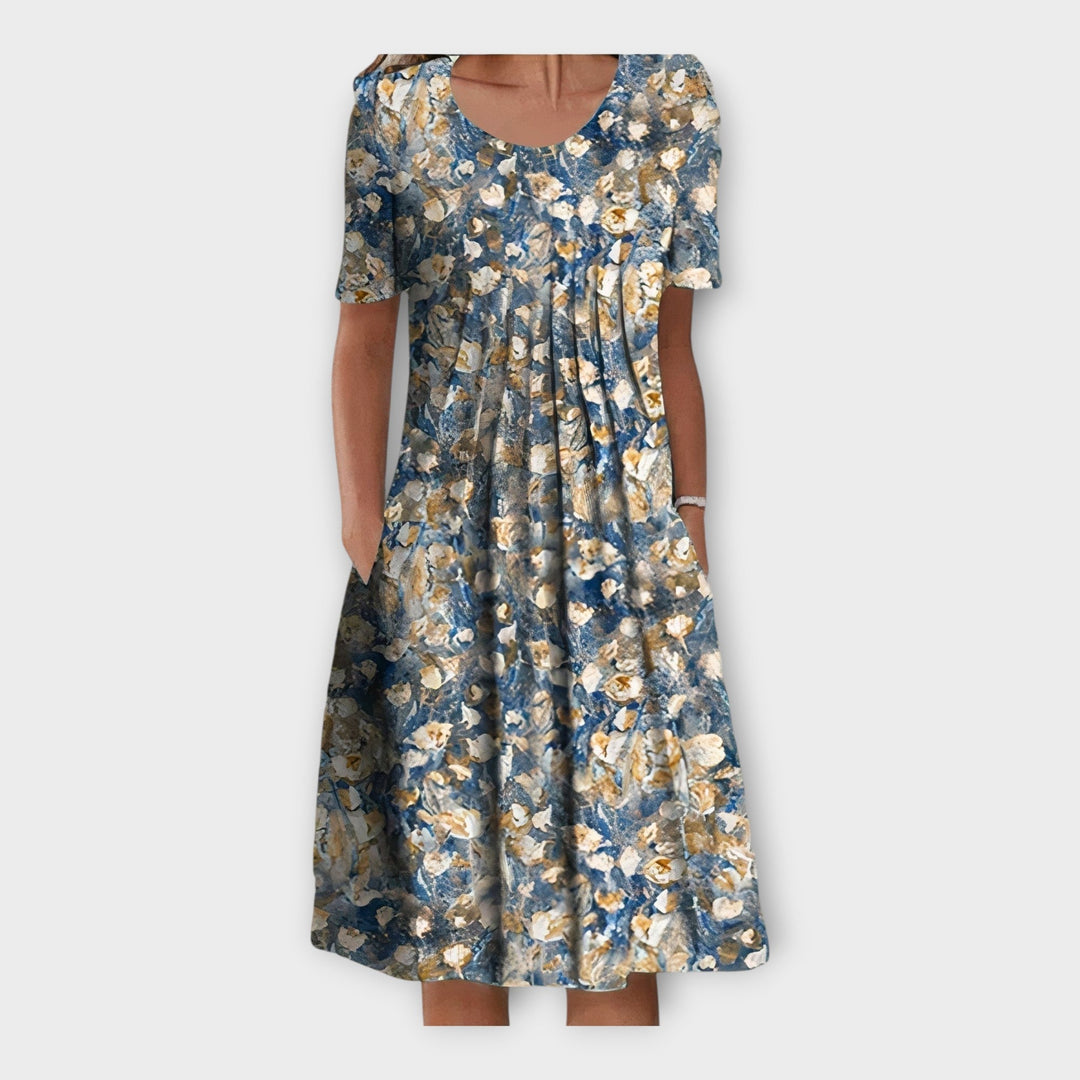 Floral Dress with Short Sleeves