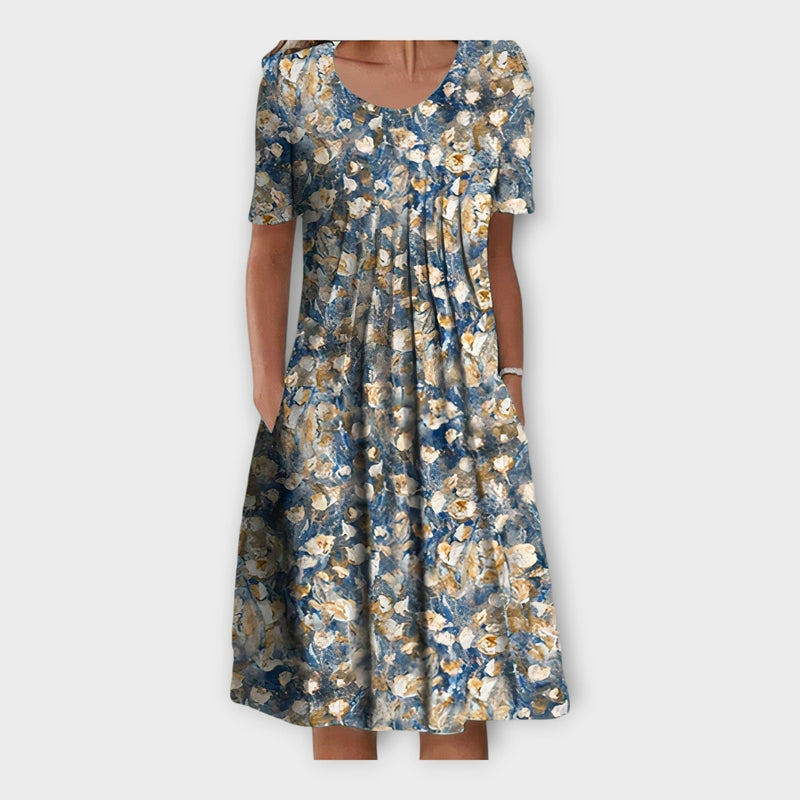 Floral Dress with Short Sleeves