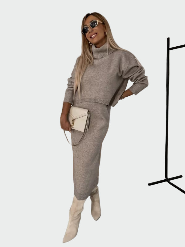 Set with Dress and Turtleneck Sweater