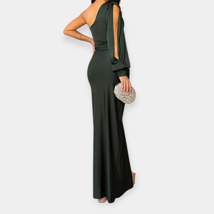 Maxi Dress with One Shoulder and Slit