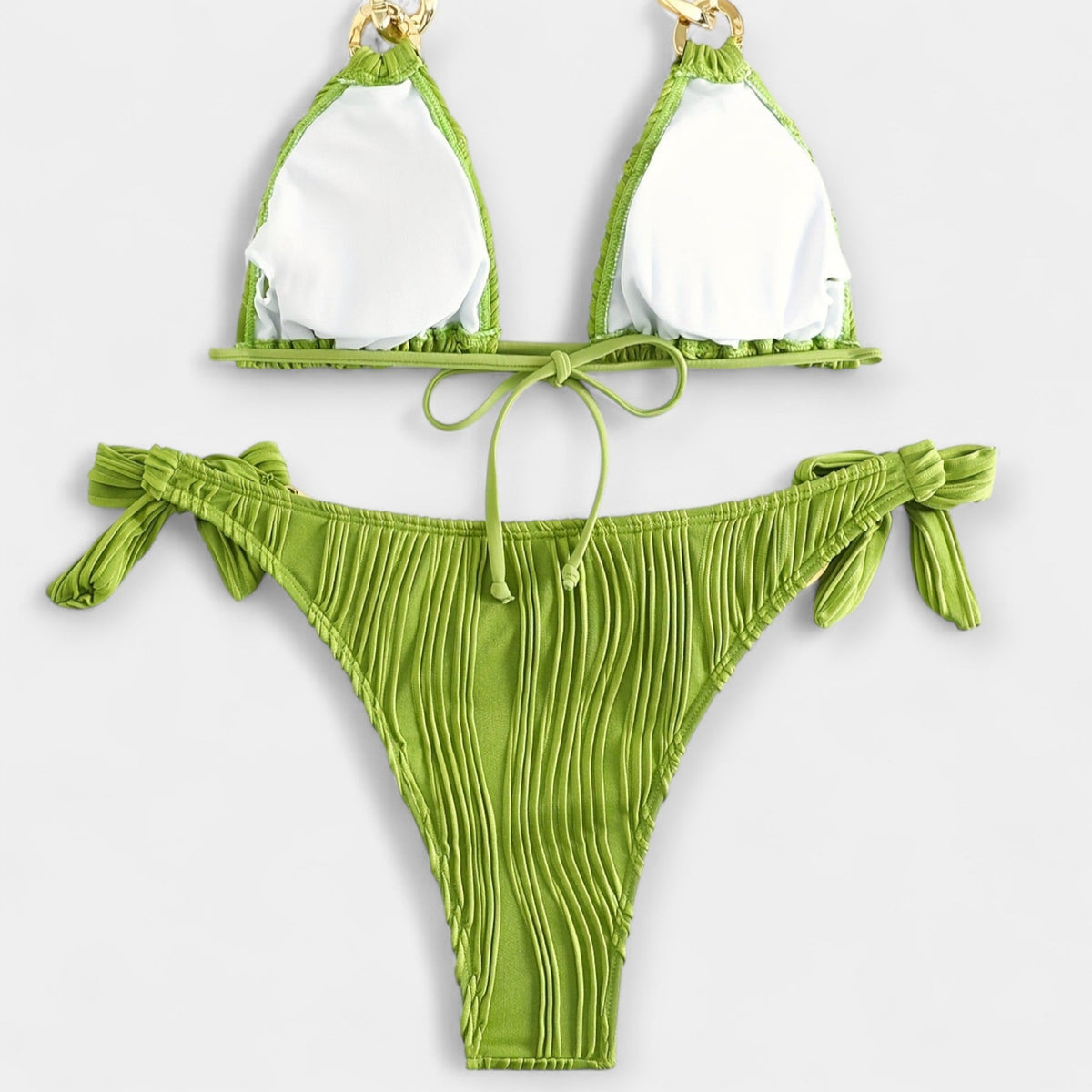Striped Bikini Set with Seams