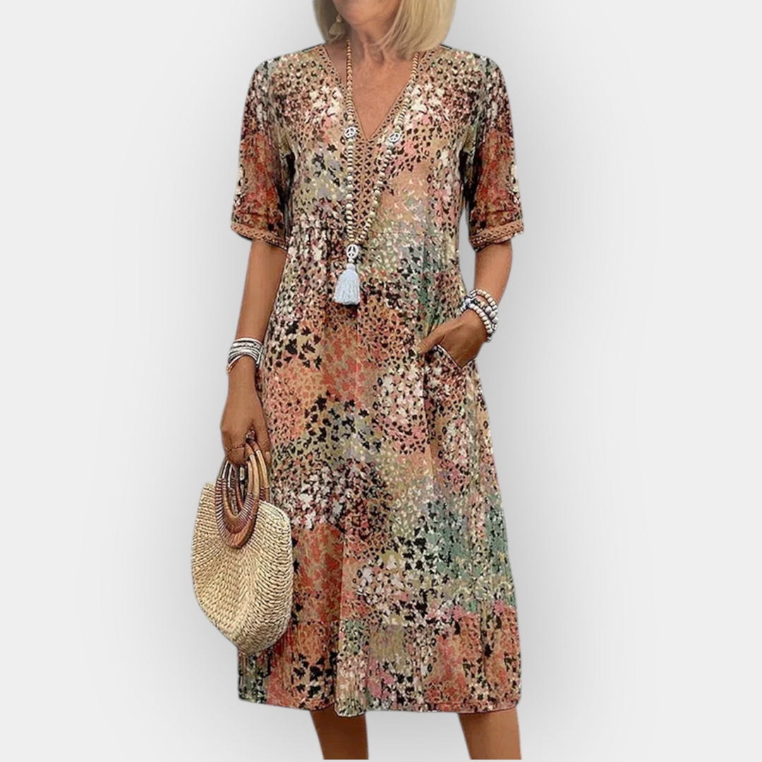 Flower Midi Dress with Style