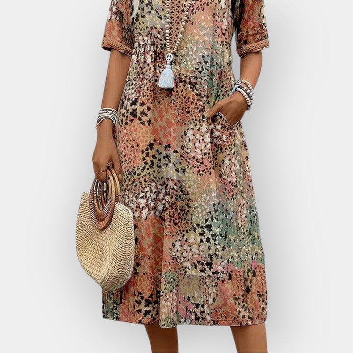 Flower Midi Dress with Style
