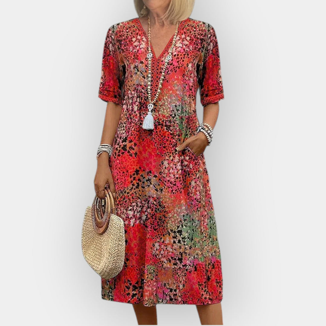 Flower Midi Dress with Style