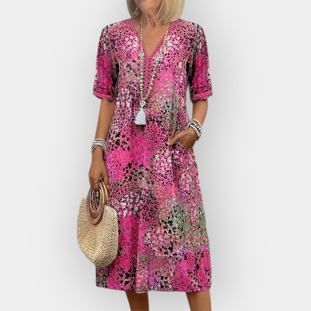 Flower Midi Dress with Style