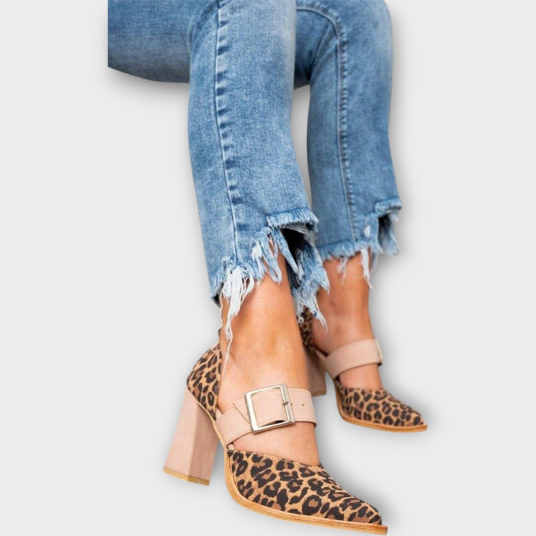 Lion Sandals with Stable Heel