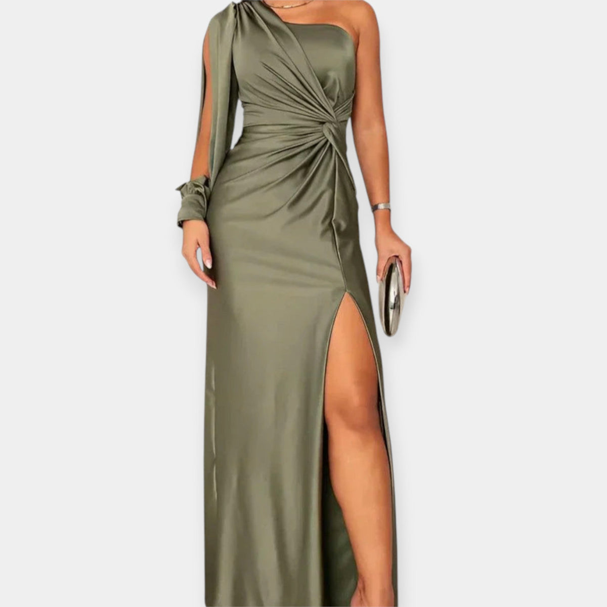Maxi Dress with One Shoulder and Slit