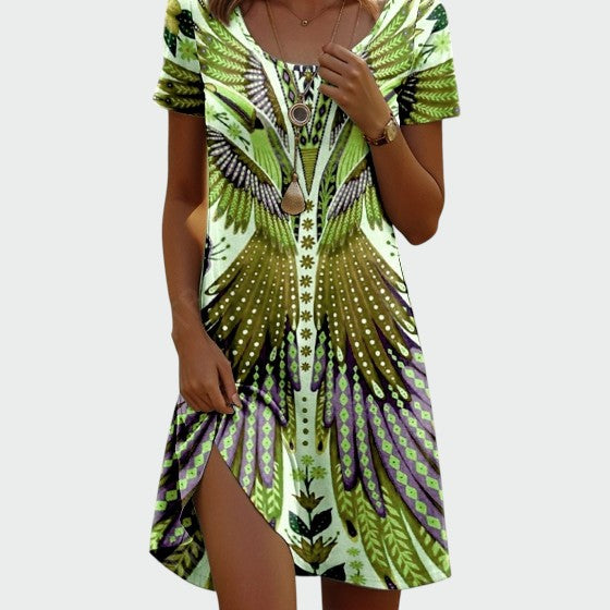 Hazel - Trendy Ethnic Printed Summer Dress