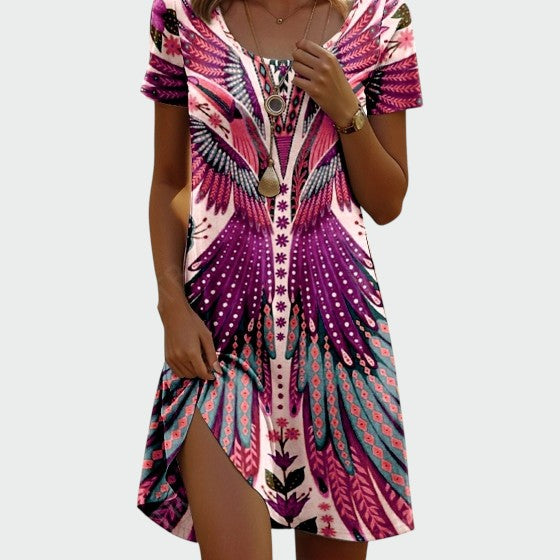 Hazel - Trendy Ethnic Printed Summer Dress