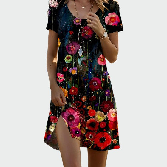 Hazel - Trendy Ethnic Printed Summer Dress