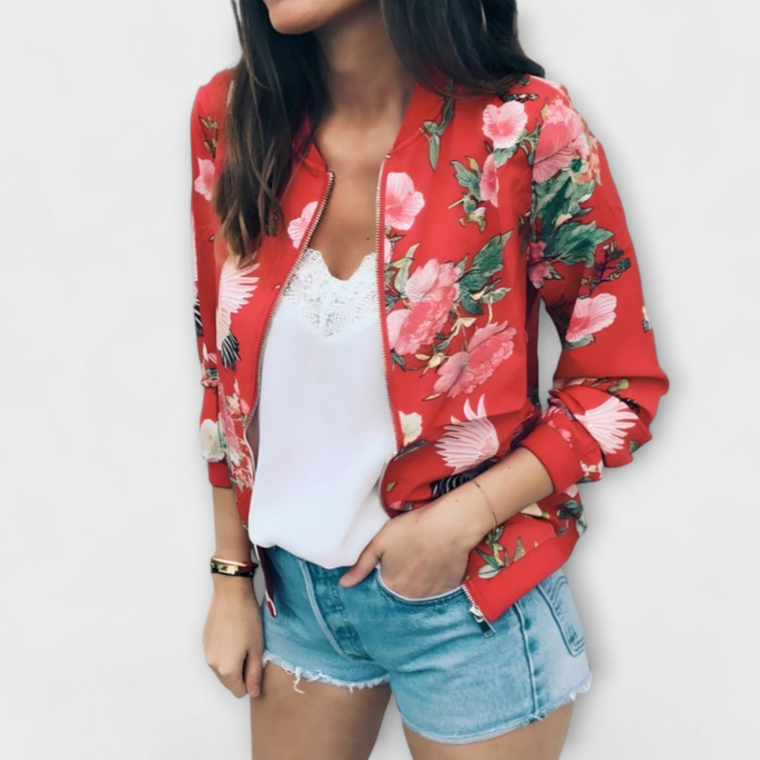 Kaelin - Elegant bomber jacket with flowers